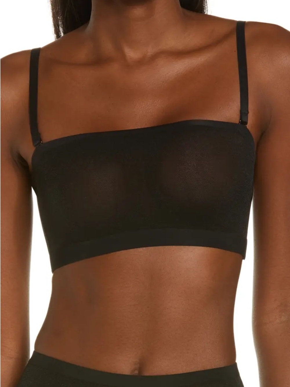 NWT SKIMS Black Strapless-Style Seamless Bandeau Bra